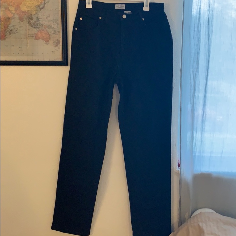Black straight leg denim